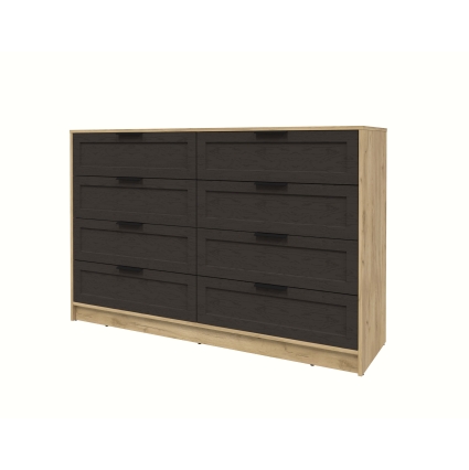 Kомод Тренд КТ-К157 (Дуб золотой ЛДСП/ Дуб английский ЛМДФ) Ш1565 В1020 Г451